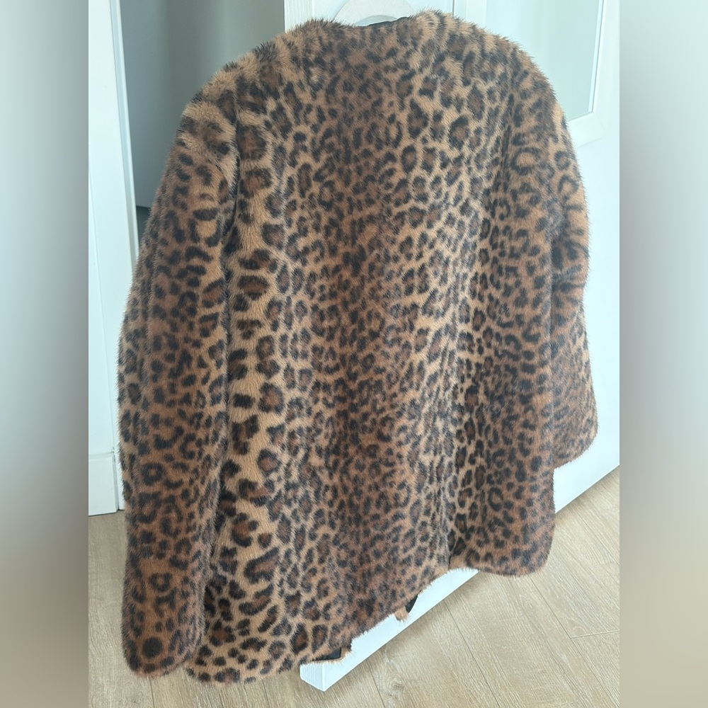 FAUX FUR ANIMAL PRINT COAT LEOPARD Zara - Picture 3 of 3